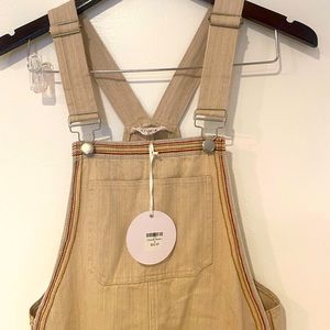 Overall mini dress with rainbow details